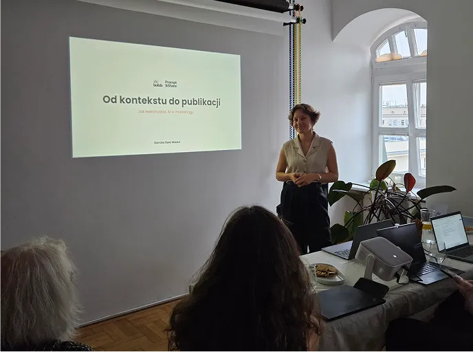 Prompt&Share event in Warsaw with a presentation